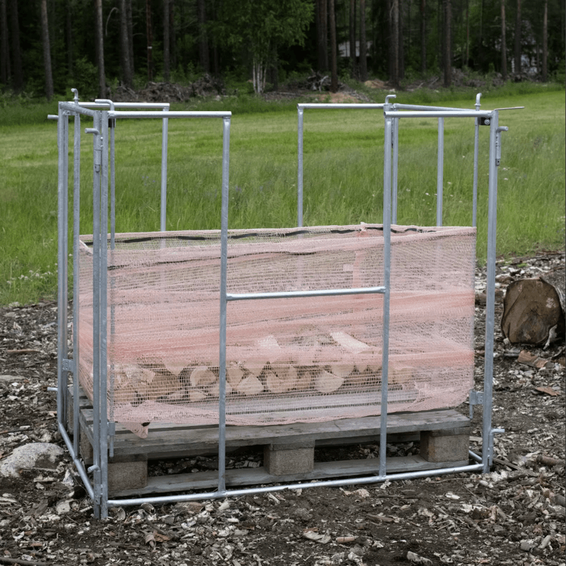 Stablestativ Sanden for Europall. Et brukervennlig stablestativ designet for effektiv og jevn vedstabling.