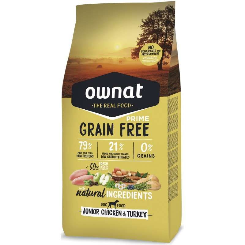 Ownat Grain Free Prime Junior Kylling og Kalkun 12Kg