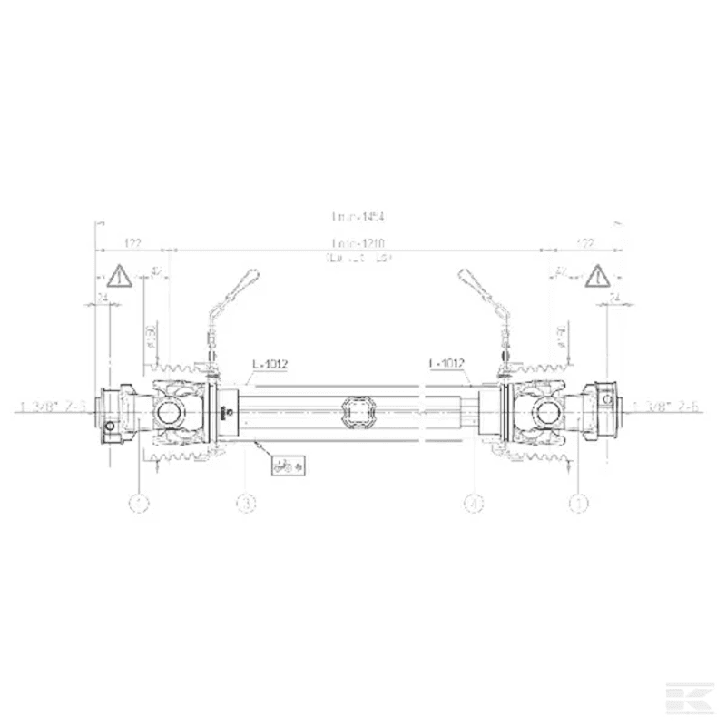 Bondioli & Pavesi PTO-aksel S8 L: 1210mm