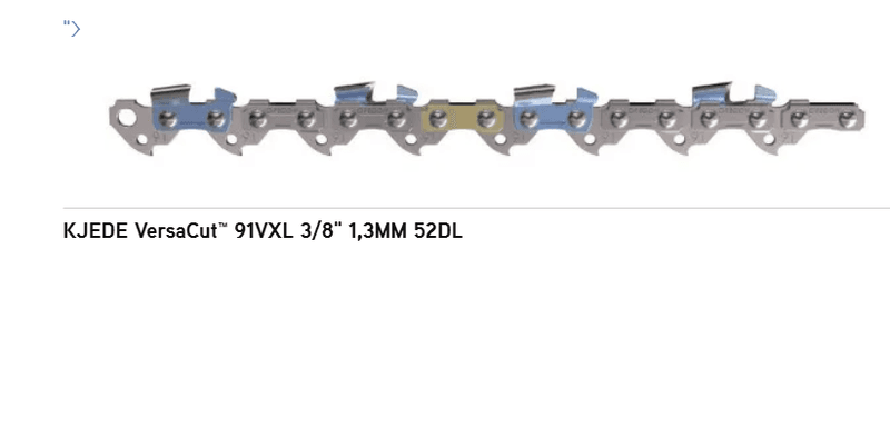 Sverd/Kjedepakke: 1x 140SXEA041 Sverd + 2x 91VXL052E Kjede
